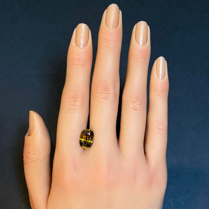 sphene gemstone antique cushion