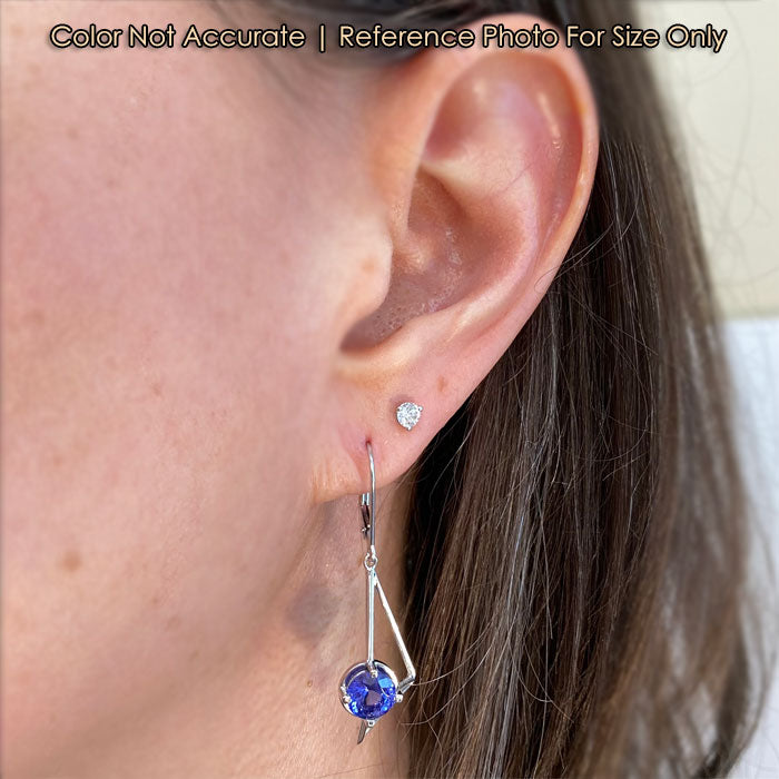 white gold tanzanite gemstone earring size