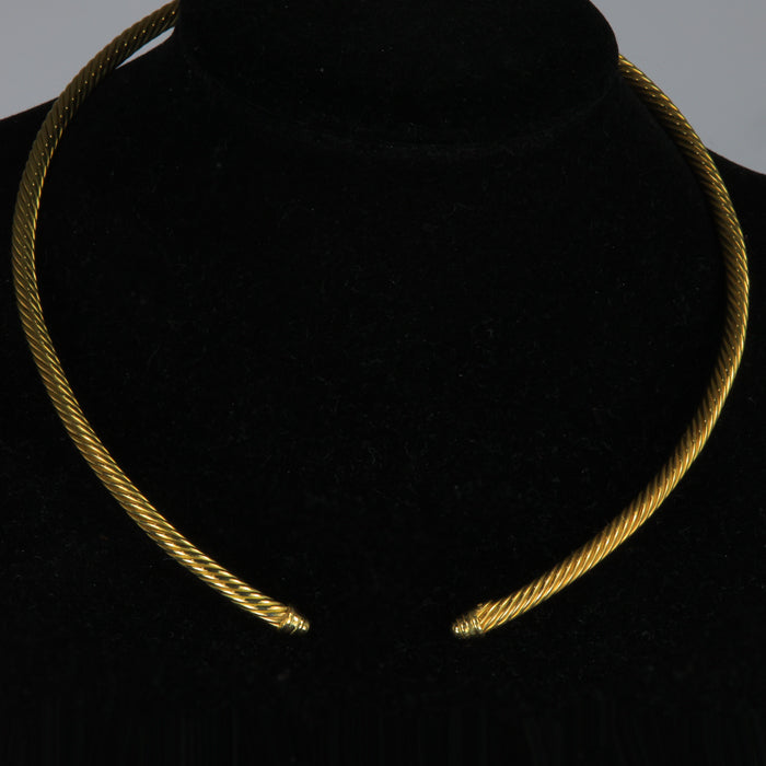 back of david yurman yellow gold collar necklace