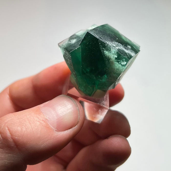 Deep Green Cubic Rogerley Fluorite Crystal 37.34 Grams