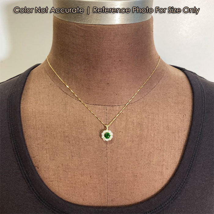 yellow gold demantoid garnet pendant on bust