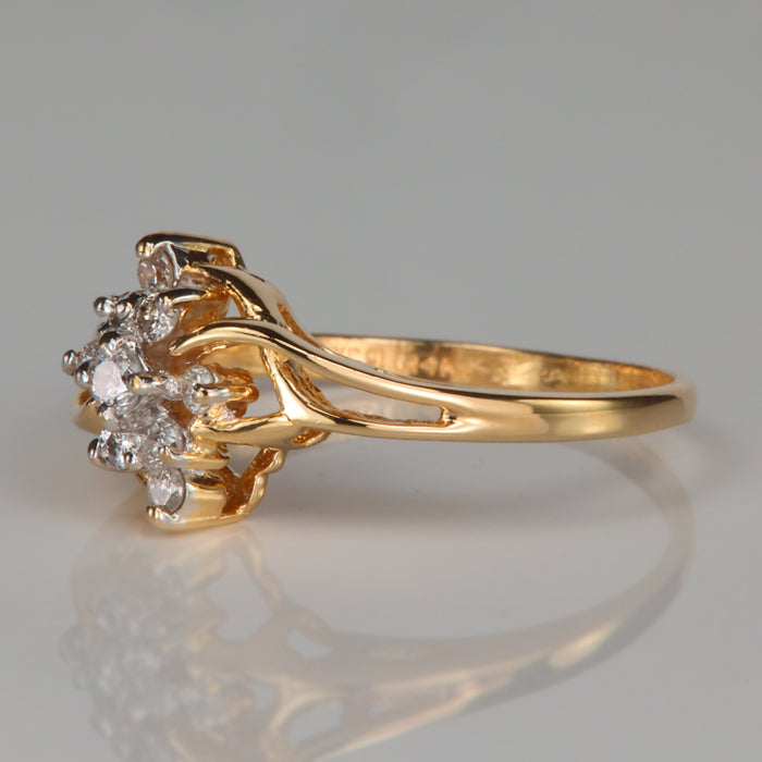 estate yellow gold and diamond ring