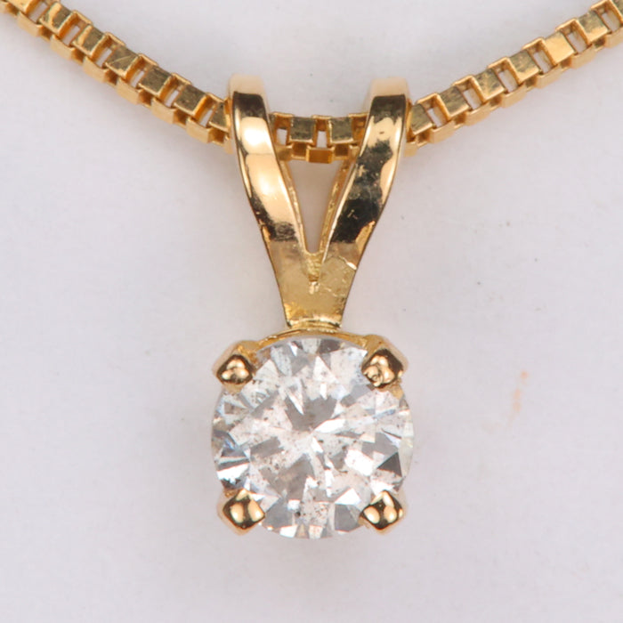 yellow gold diamond pendant