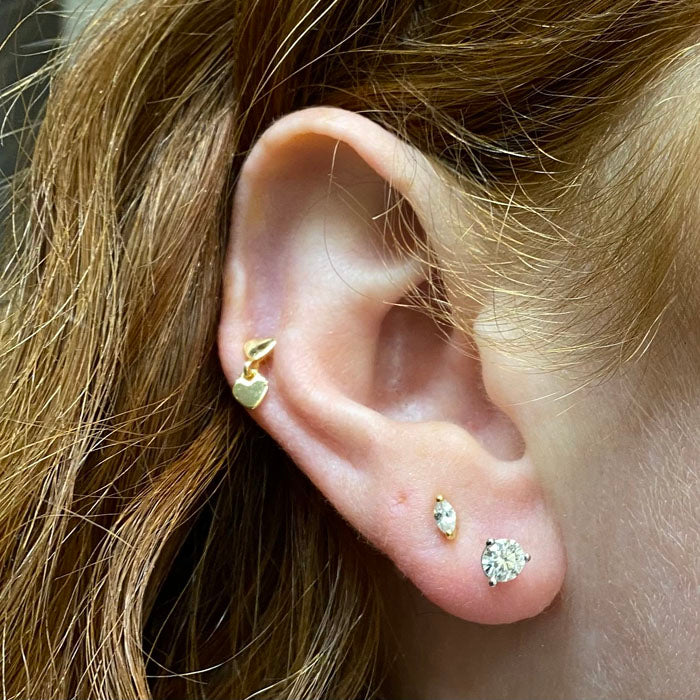 14k white gold diamond earring .54ct
