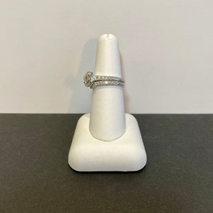 diamond and white gold wedding and engagement set 