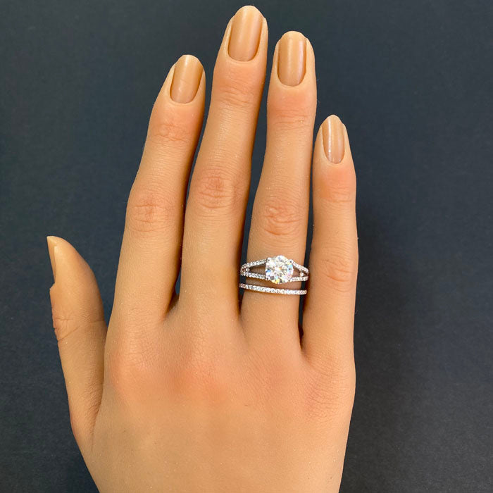 diamond wedding band ring set white gold