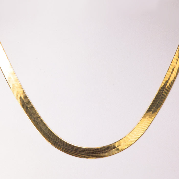 yellow gold doubled herringbone style chain
