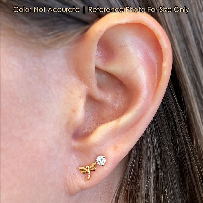 rose gold dragonfly stud earrings size