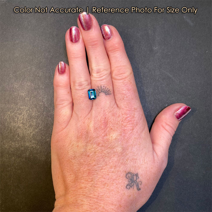 size of emerald blue zircon gem