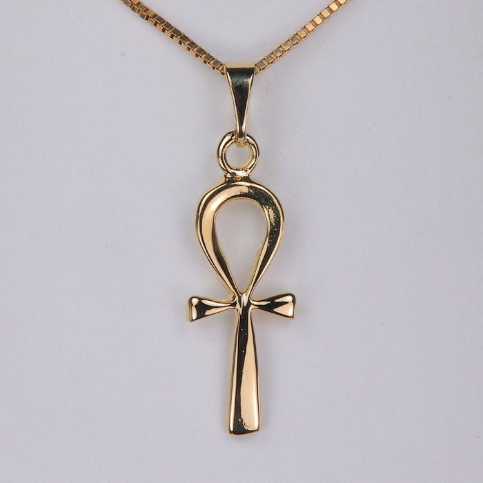 yellow gold ankh symbol pendant