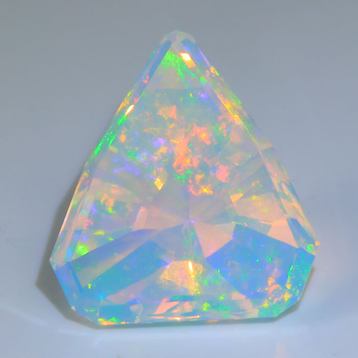 rainbow color faceted opal