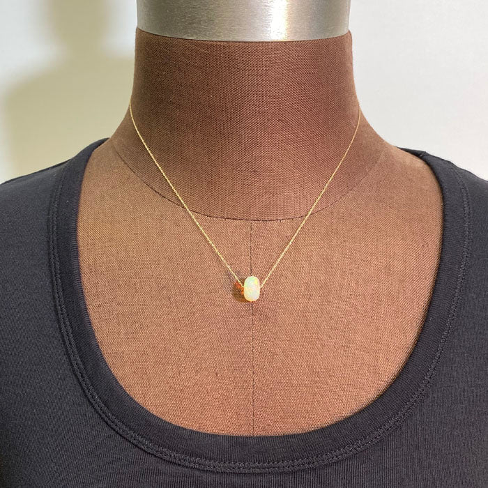 faceted opal bead necklace 