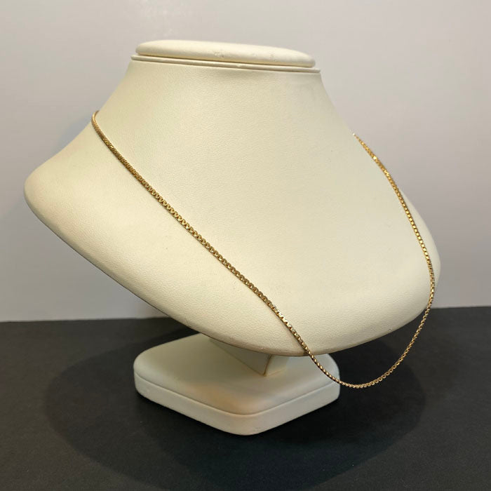 flat box style chain necklace yellow gold