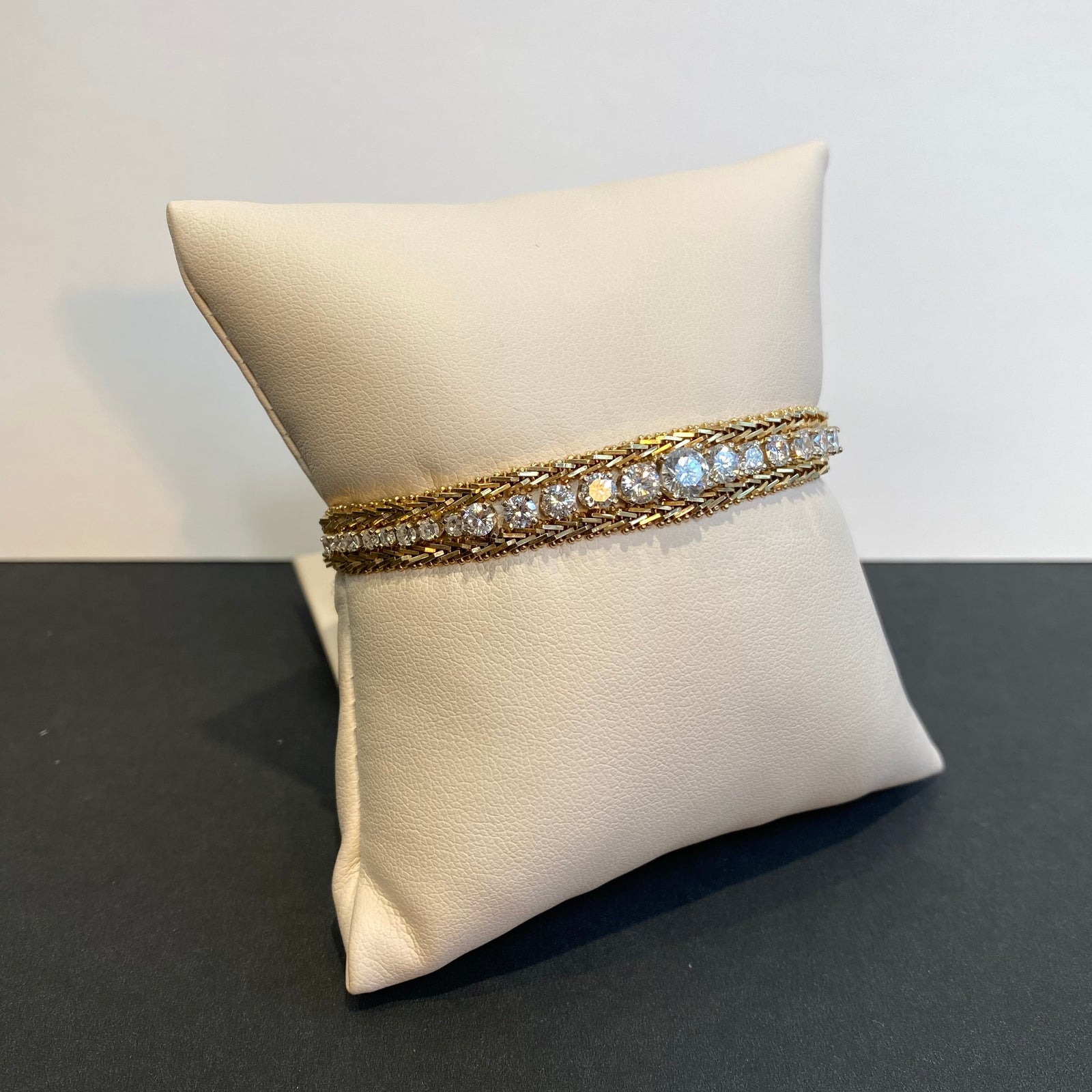 yellow gold and diamond bracelet