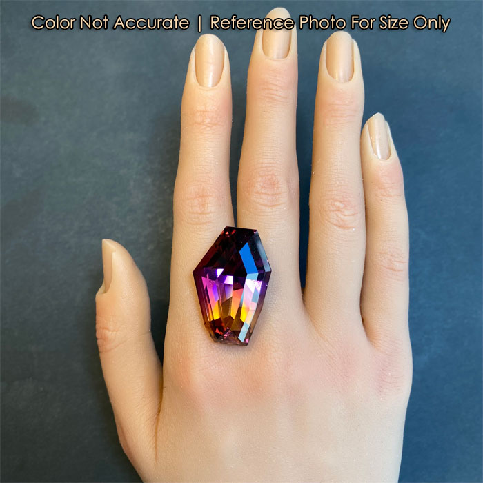 purple and yellow ametrine rare natural gem size to hand