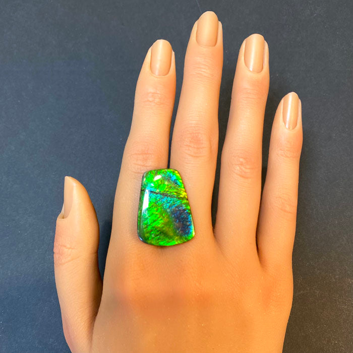 green blue ammolite freeform