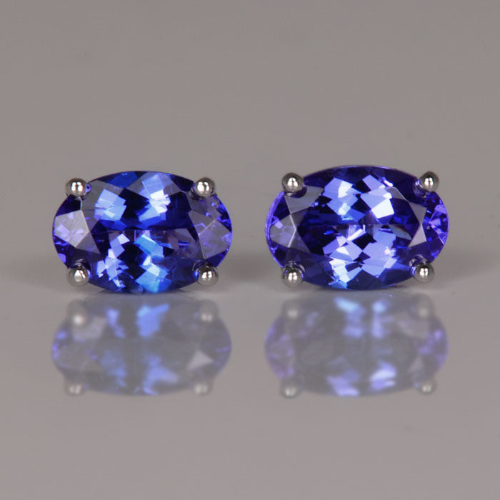 oval tanzanite earrings 1.35carat