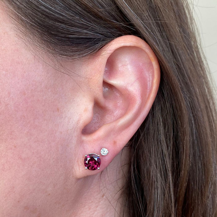 garnet stud earrings