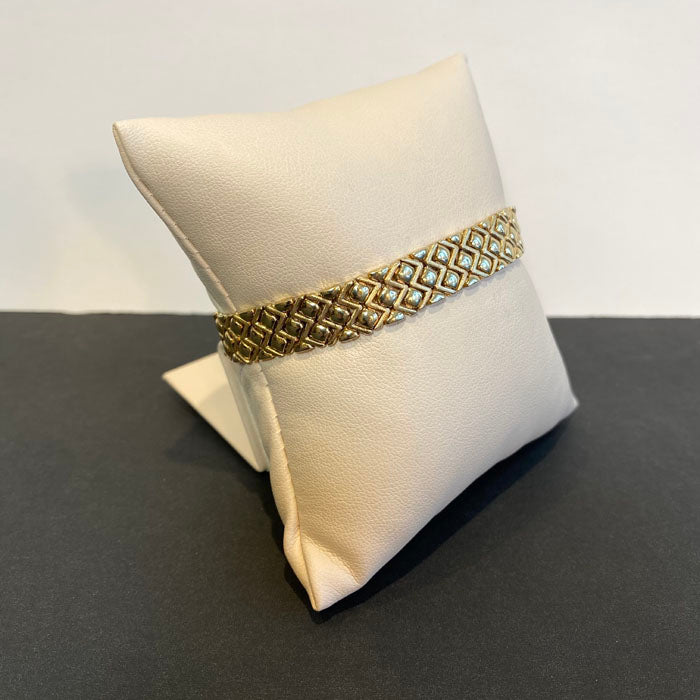 14k yellow gold geometric link bracelet
