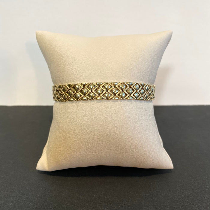 14k yellow gold geometric link bracelet
