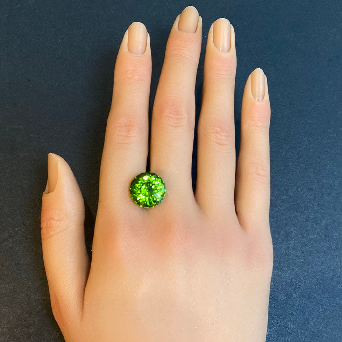 green gemstone round portuguese peridot