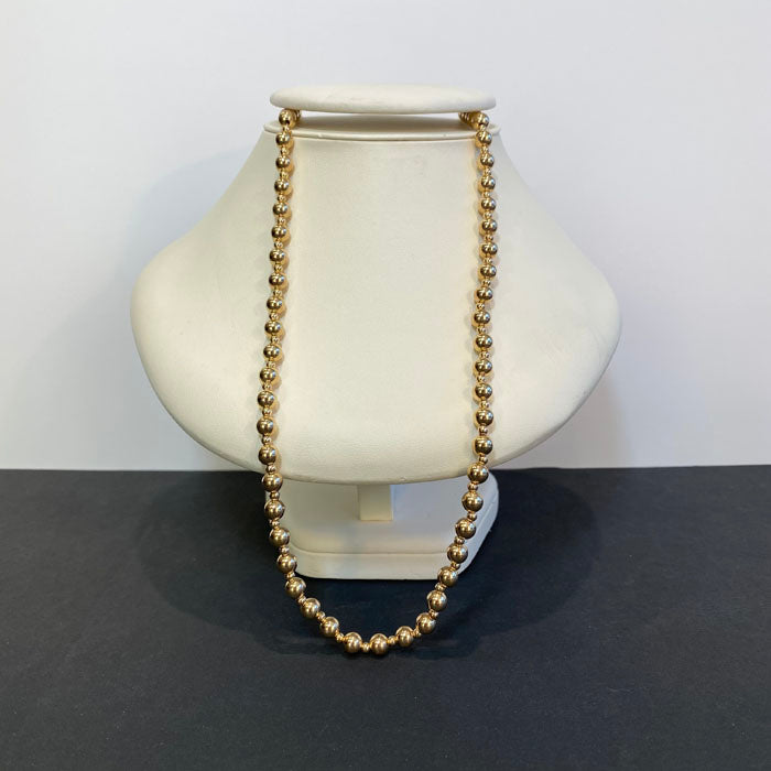 14k yellow gold bead necklace