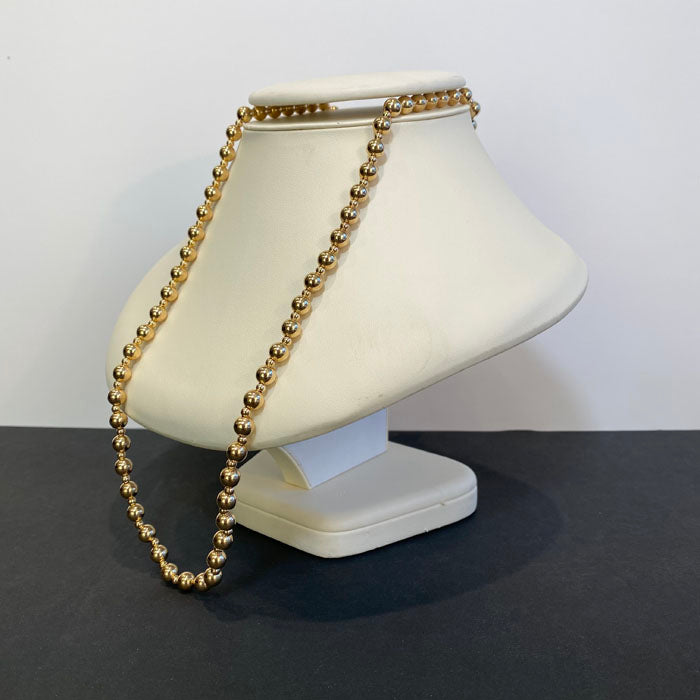 bead style necklace yellow gold