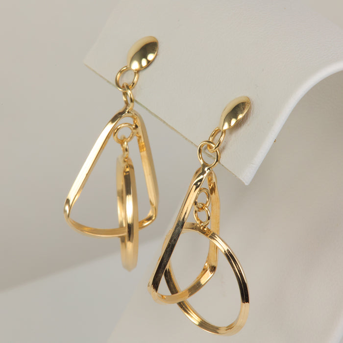 yellow gold geometric earrings
