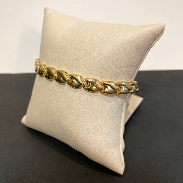 yellow gold italian made fancy link bracelet