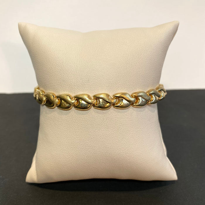 yellow gold italian made fancy link bracelet