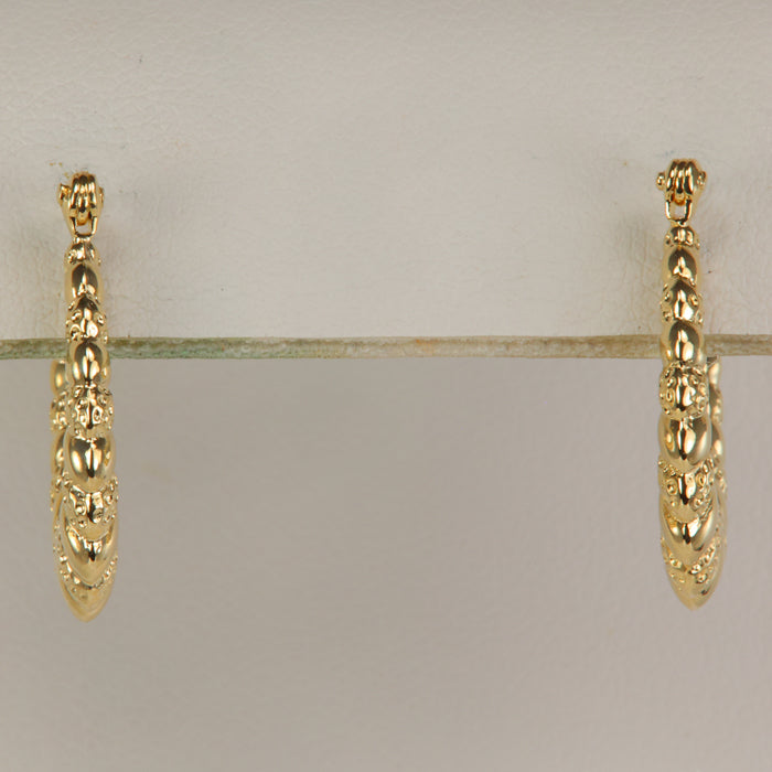 yellow gold scallop earrings 
