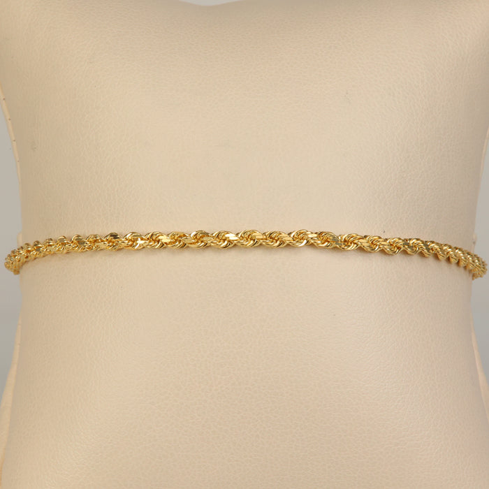 yellow gold estate rope bracelet anklet 