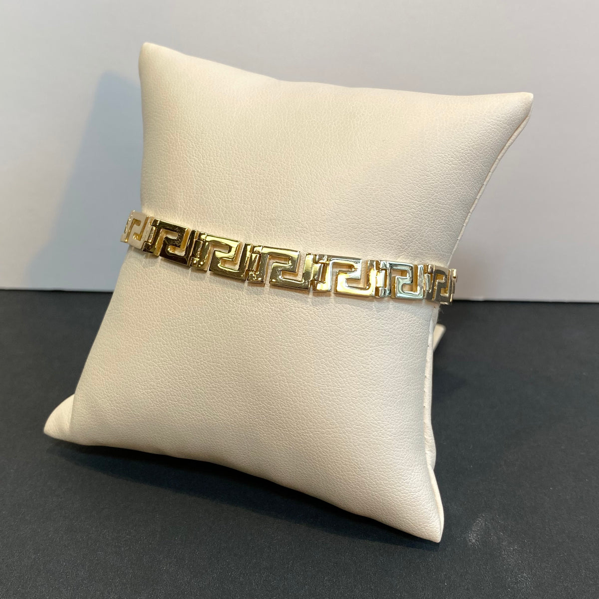 yellow gold greek  key bracelet