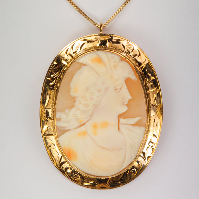 yellow gold shell cameo vintage 