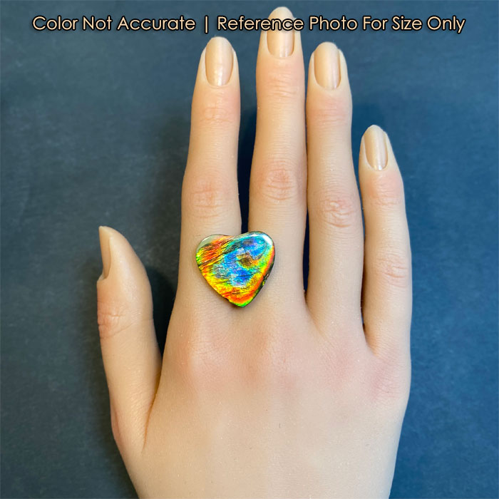colorful ammolite gemstone size heart shape