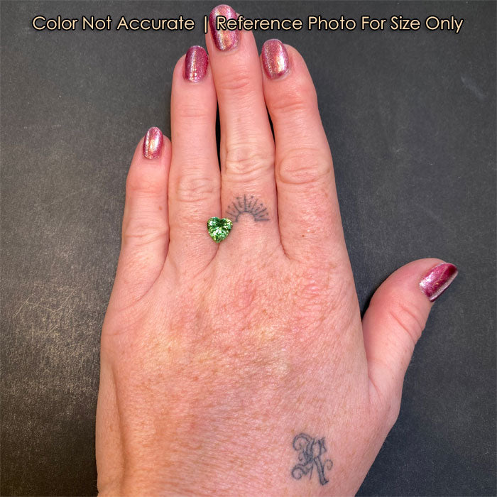 green color chrome tourmaline heart 