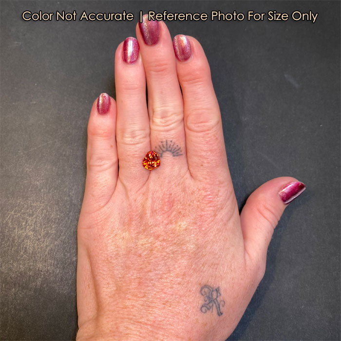 orange garnet heart gem size
