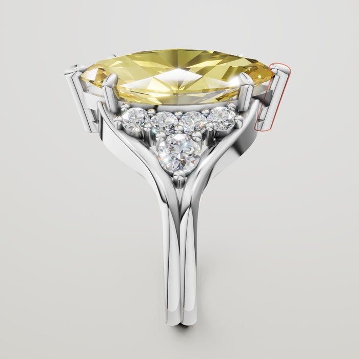 side of marquise heliodor ring render with diamonds