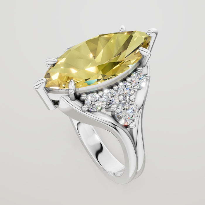 side of marquise heliodor ring render with diamonds
