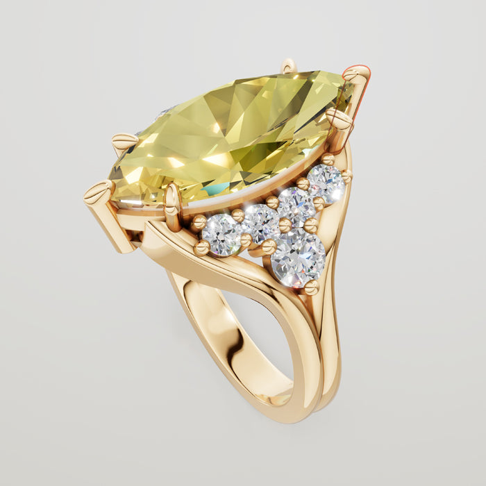 side of marquise heliodor ring render with diamonds
