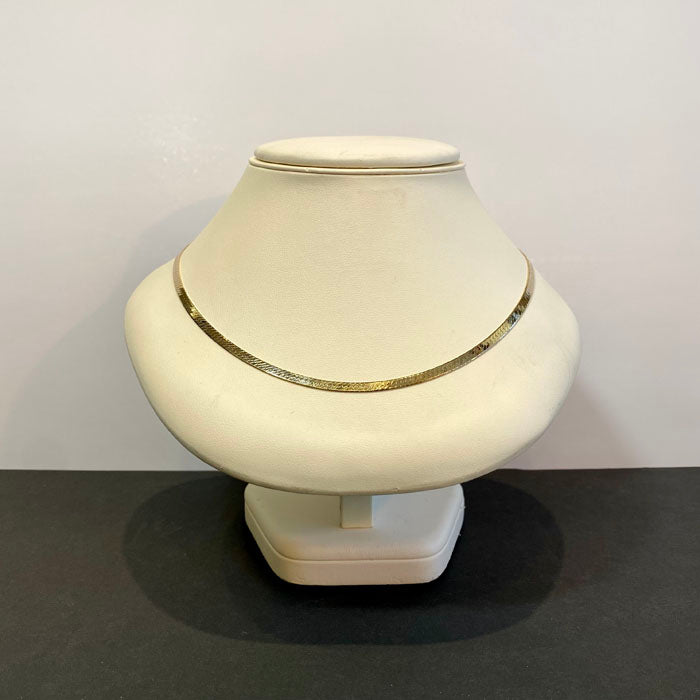 yellow gold herringbone chain necklace