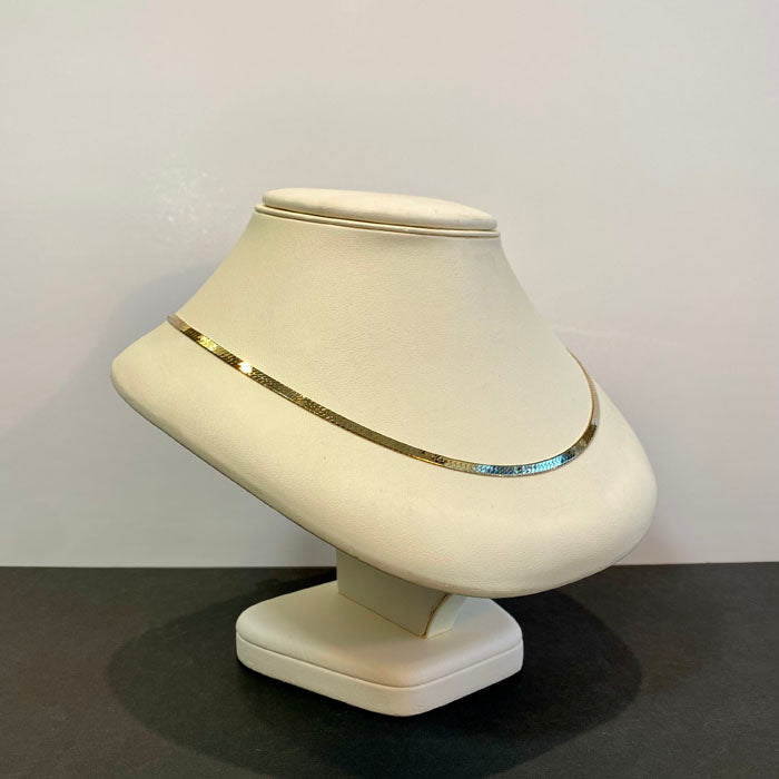 gold necklace herringbone style chain