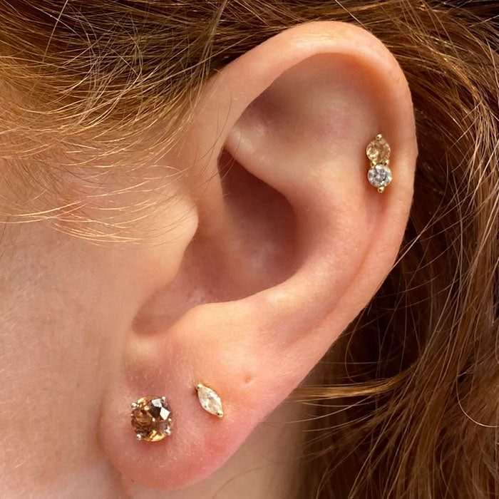 round cut imperial zircon earrings