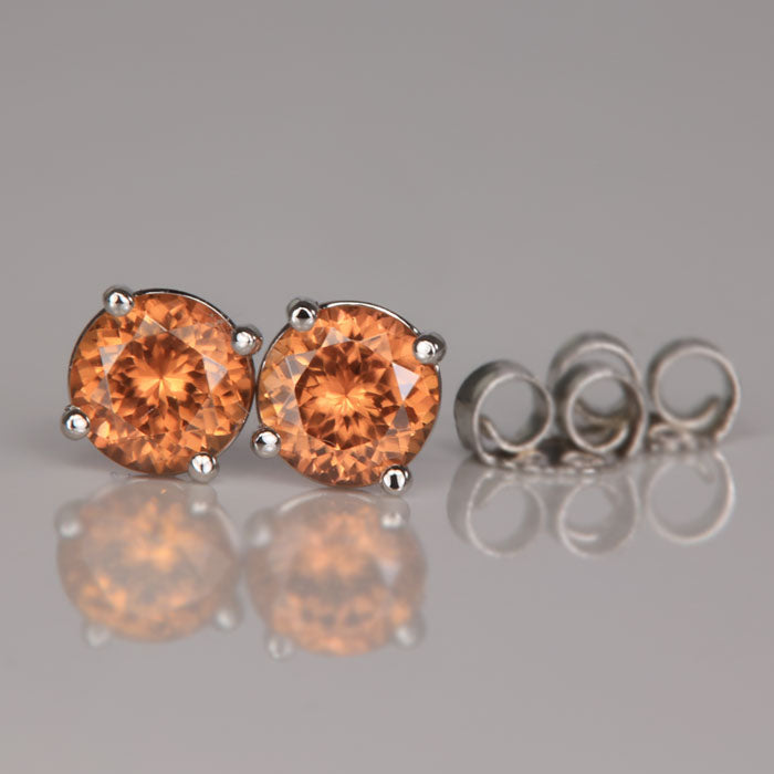 imperial zircon earrings 14k white gold