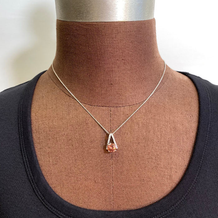 imperial zircon pendant white gold diamonds