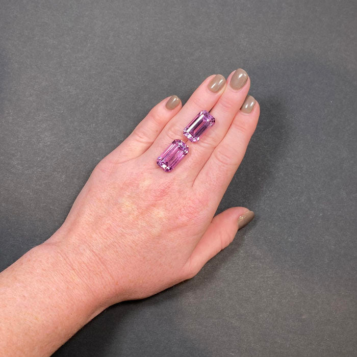 Kunzite Emerald Cut Pair