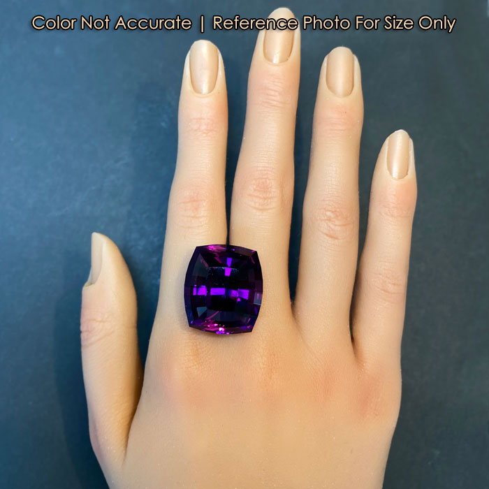 amethyst gemstone on hand purple color natural large