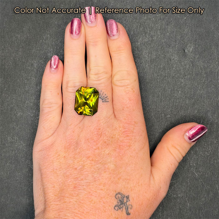 sphene gemstone on hand size