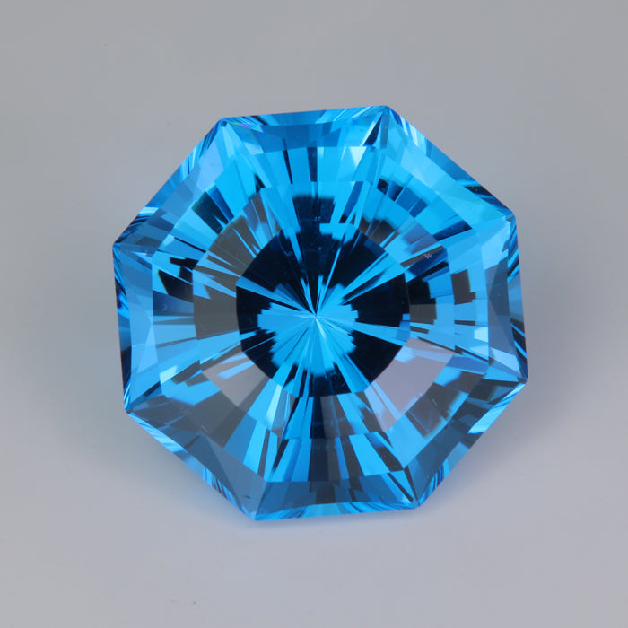 octagonal mixed brilliant swiss blue topaz gemstone large beautiful
