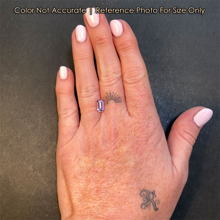 tanzanite gemstone lavender color on hand